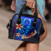 Pohnpei Custom Personalised Shoulder Handbag - Vintage Tribal Mountain - Polynesian Pride