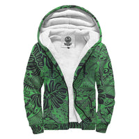 Green Palm Polynesian Sherpa Hoodie Green - Polynesian Pride