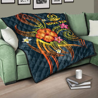 Vanuatu Polynesian Personalised Premium Quilt - Legend of Vanuatu (Blue) Blue - Polynesian Pride