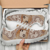 Wallis and Futuna Sneakers - Hibiscus Flowers Vintage Style - Polynesian Pride