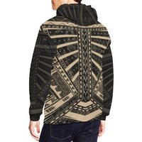 Polynesian Tattoo All Over Hoodie Gold - Polynesian Pride