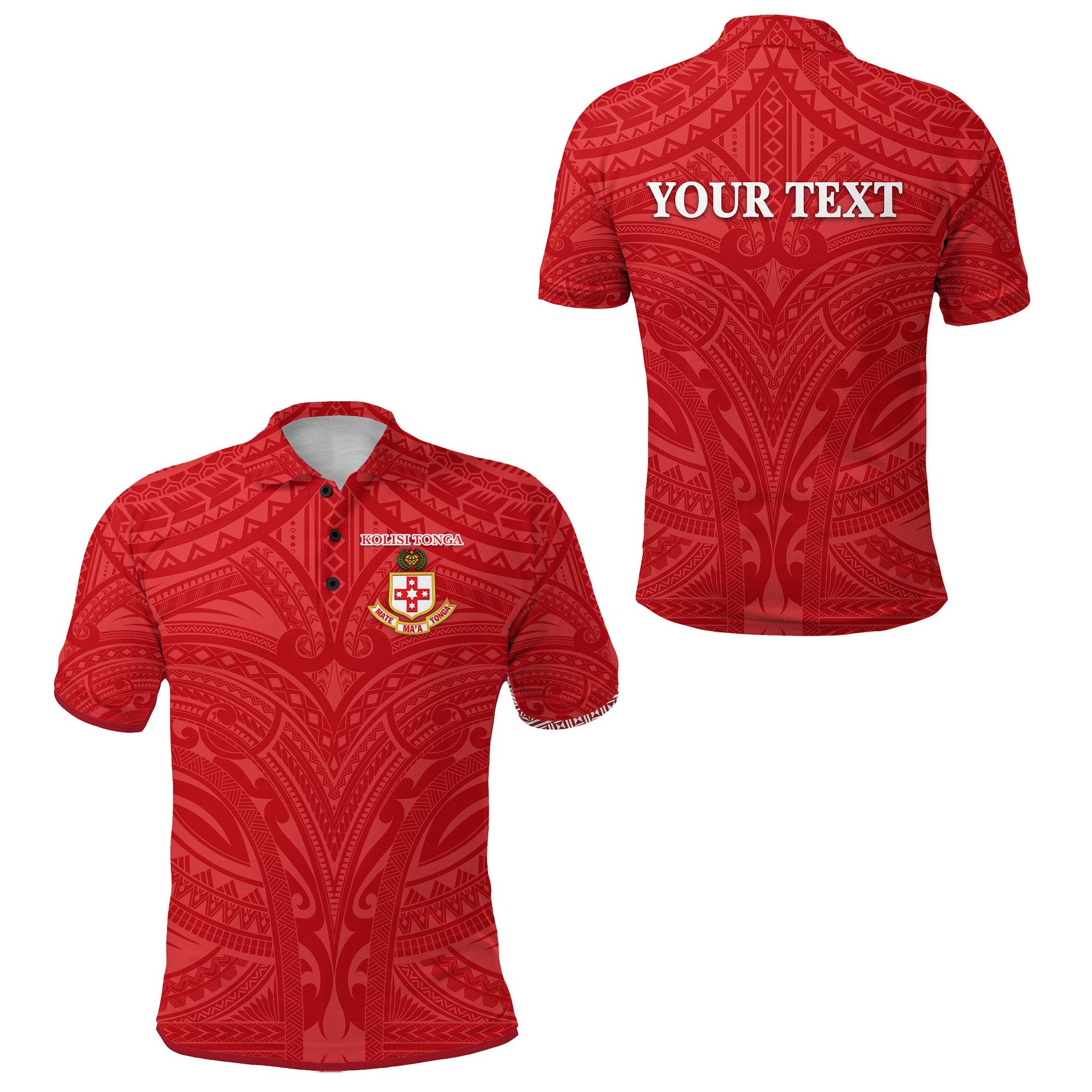 Custom Kolisi Tonga Polo Shirt Mate Maa Tonga Unique Rugby Style NO.1 Unisex Red - Polynesian Pride
