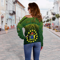 The Kuki's Off Shoulder Sweater Cook Islands Rugby LT13 - Polynesian Pride