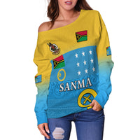 (Custom Personalised) Sanma Province Off Shoulder Sweater Vanuatu Proud LT13 - Polynesian Pride