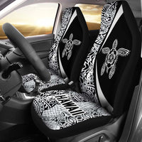 Hawaii Turtle Polynesian Car Seat Cover - Circle Style - AH - White - Polynesian Pride