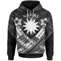 Nauru Polynesian Hoodie Nauru White Seal Camisole Hibiscus Style Unisex White - Polynesian Pride