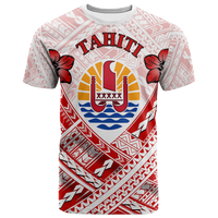 Tahiti Polynesian T Shirt Tahiti Flag Camisole Hibiscus Style Unisex Art - Polynesian Pride
