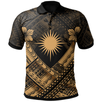 Marshall Islands Polynesian Polo Shirt Marshall Islands Gold Flag Camisole Hibiscus Style Unisex Gold - Polynesian Pride