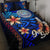 American Samoa Quilt Bed Set - Vintage Tribal Mountain Blue - Polynesian Pride