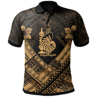 New Caledonia Polynesian Polo Shirt Polynesian Gold Seal Camisole Hibiscus Style Unisex Gold - Polynesian Pride