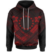 Cook Islands Polynesian Hoodie Red Seal Camisole Hibiscus Style Unisex Red - Polynesian Pride