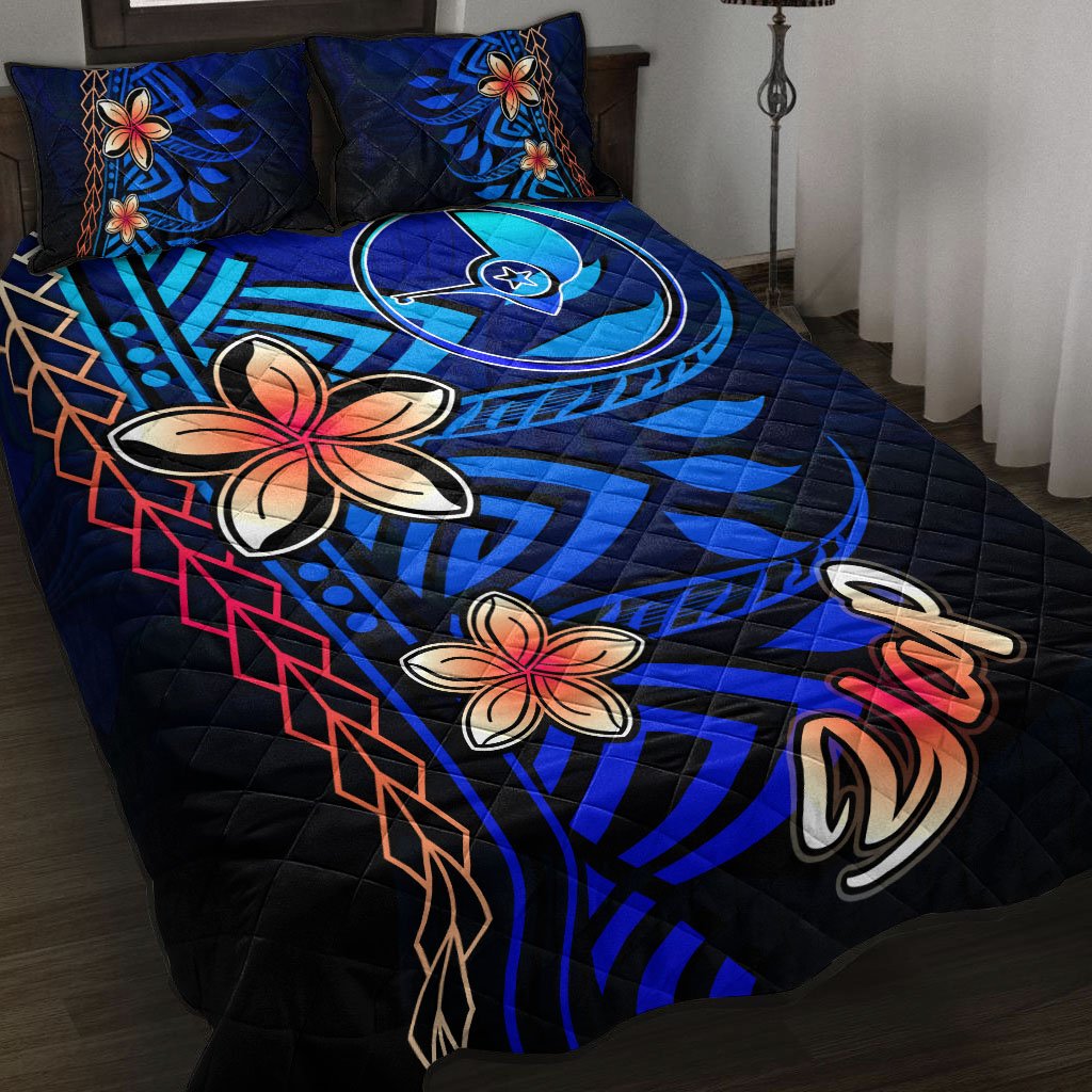 Yap Quilt Bed Set - Vintage Tribal Mountain Blue - Polynesian Pride