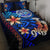 Marshall Islands Quilt Bed Set - Vintage Tribal Mountain Crest Blue - Polynesian Pride