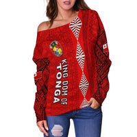 Kingdom of Tonga Off Shoulder Sweater 2021 Tonga National Day LT13 - Polynesian Pride
