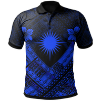 Marshall Islands Polynesian Polo Shirt Marshall Islands Blue Flag Camisole Hibiscus Style Unisex Blue - Polynesian Pride