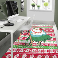 Hawaii Area Rug Christmas - Santa Hula Dancing - Polynesian Pride
