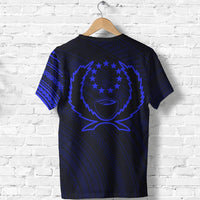 Pohnpei T Shirt Pohnpei Flag Tattoo Style Special Blue - Polynesian Pride