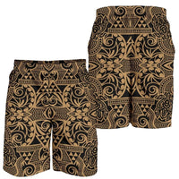 Polynesian Kakau Turtle Gold Men's Short Gold - Polynesian Pride