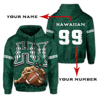 Personalizer Polynesian Kakau Hawaii Warrior Football Hoodie Unisex White - Polynesian Pride