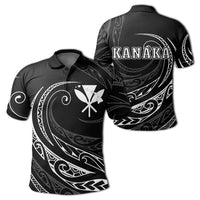 Kanaka Polynesian Polo Shirt Frida Style Unisex Black - Polynesian Pride
