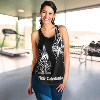(Custom Personalised) New Caledonia Women Racerback Tank Emblem Nautilus Shell Version Black LT13 - Polynesian Pride