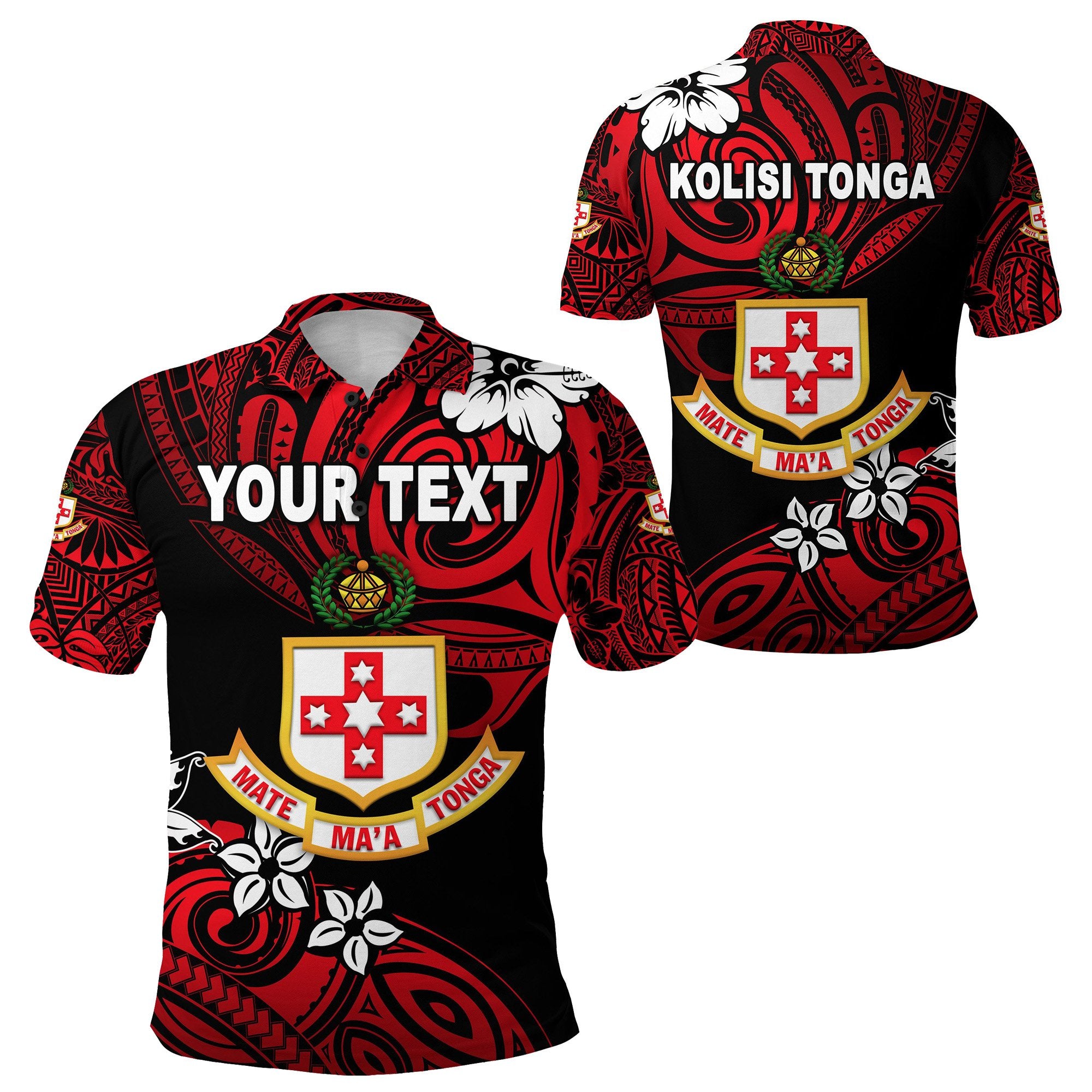 Custom Kolisi Tonga Polo Shirt Mate Maa Tonga Unique Vibes Unisex Red - Polynesian Pride