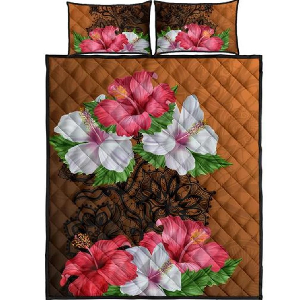 Hawaii Quilt Bed Set - Hawaii Hibiscus Quilt Bed Set Art - Polynesian Pride