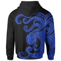 Polynesian Octopus Zip up Hoodie Blue Color - Polynesian Pride