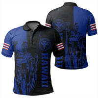 Polynesian Pride Shirt Hawaii King Polynesian Polo Shirt Lawla Style Blue - Polynesian Pride