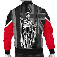 Polynesian Pride Jacket - Hawaii King Flag Polynesian Men's Bomber Jacket - Gray - Polynesian Pride