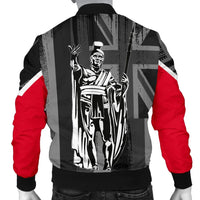Polynesian Pride Jacket - Hawaii King Flag Polynesian Men's Bomber Jacket - White - Polynesian Pride