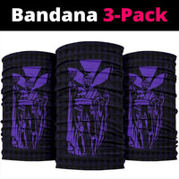 Polynesian Pride Bandana - Hawaii King Kanaka Kakau Bandana 3 - Pack - Purple - Polynesian Pride