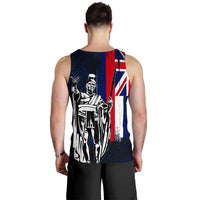 Polynesian Pride Clothing - Hawaii King Flag Polynesian Men's Tank Top - Blue - Polynesian Pride