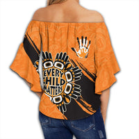 Polynesian Pride Orange Shirt Day Clothing - Every Child Matters Handprints Off Shoulder Wrap Waist Top - Polynesian Pride