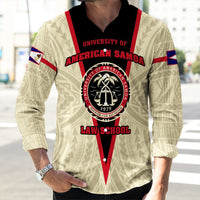 Samoan Long Sleeve Button Shirt - American Samoa Law School Long Sleeve Button Shirt - Polynesian Pride
