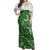 NE Maori Dress - Green Arawa Off Shoulder Long Dress Long Dress Green - Polynesian Pride