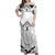 NE Maori Dress - Traditional Style Off Shoulder Long Dress Long Dress White - Polynesian Pride