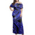 Polynesian Pride Dress - Tribal Polynesian Blue Ali Style Off Shoulder Long Dress Long Dress Blue - Polynesian Pride
