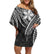 Polynesian Pride Dress - Masi Tapa Polynesian Plumeria Off Shoulder Short Dress Women Black - Polynesian Pride