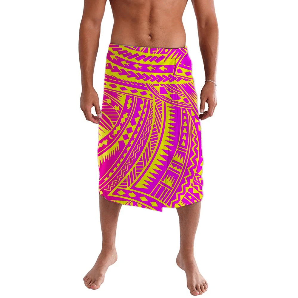 Polynesian Pride Clothing Polynesian Ver Pink Yellow Lavalava Lavalava S/M Black - Polynesian Pride