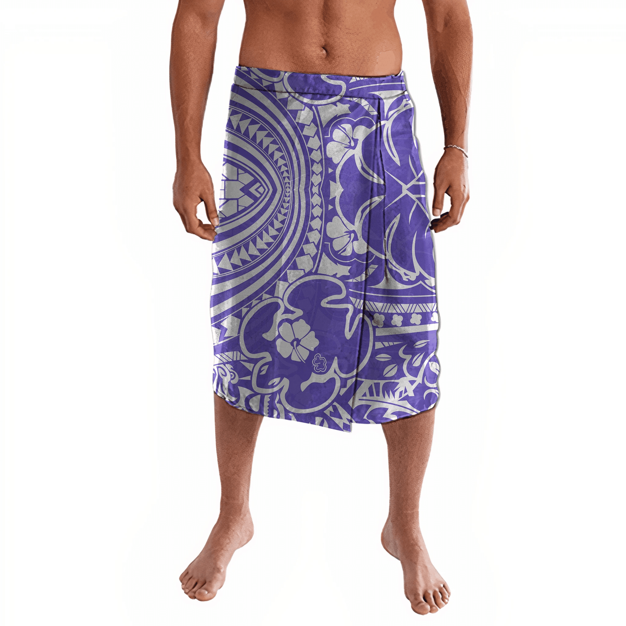 Polynesian Pride Clothing Hibicus Turtle Pattern Purple Lavalava Lavalava Purple - Polynesian Pride