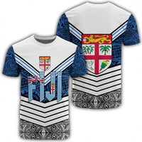 Polynesian Pride T Shirt Fiji T Shirt Tapa Lauhala Rugby Scrum Style Unisex Blue - Polynesian Pride