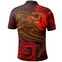 Polynesian Pride Apparel Pohnpei Polo Shirt Red Shark Polynesian Tattoo - Polynesian Pride