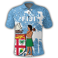 Polynesian Pride Apparel Polo Shirt Fiji Polo Shirt Melanesia Pattern Tenpi Style - Polynesian Pride