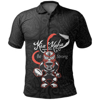 Polynesian Pride Apparel Rugby Kia Kaha Be Strong Polo Shirt Black Unisex Black - Polynesian Pride