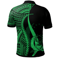 Polynesian Pride Apparel Pohnpei Polo Shirt Green Polynesian Tentacle Tribal Pattern - Polynesian Pride
