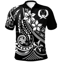 Polynesian Pride Apparel Pohnpei Polo Shirt The Flow Of The Ocean Unisex Black - Polynesian Pride
