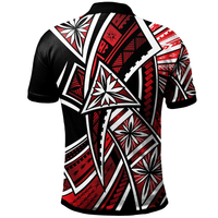 Polynesian Pride Apparel Pohnpei Polo Shirt Tribal Flower Special Pattern Red Color - Polynesian Pride