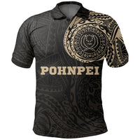 Polynesian Pride Apparel Pohnpei Polo Shirt Pohnpei Flag Polynesian Tattoo Unisex Black - Polynesian Pride