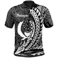 Polynesian Pride Apparel Pohnpei State Polo Shirt White Wings Style Unisex Black - Polynesian Pride